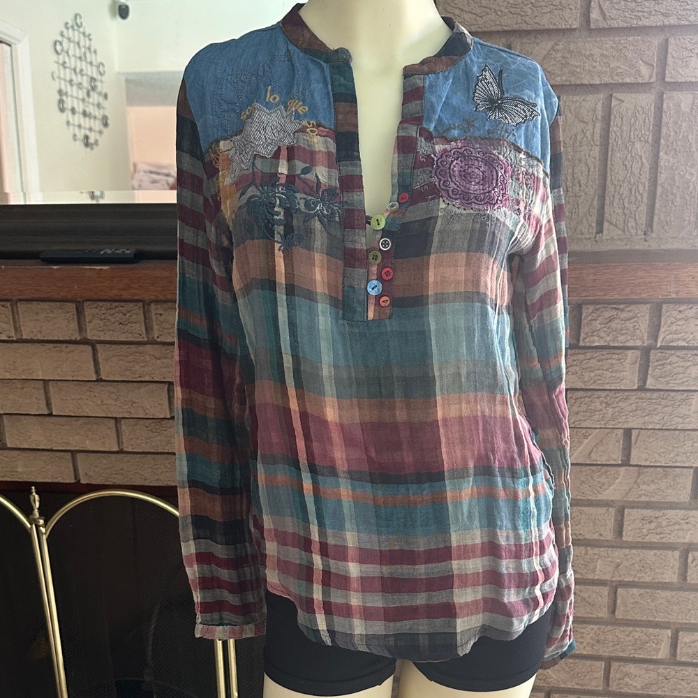Desigual Multicolor Plaid Women's Top